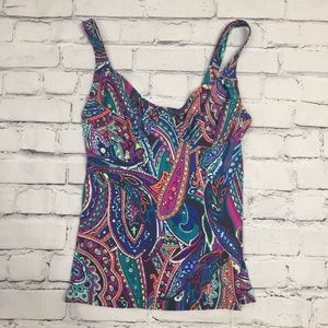 Title Nine Tankini Top Paisley Pattern Size 32C